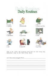 English Worksheet: Daily Routines