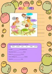 English worksheet: Adjectives of different kinds(20-09-2008)