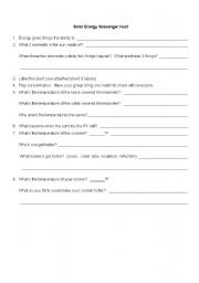 English Worksheet: Solar Energy Station Questionaire