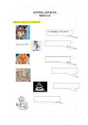 English Worksheet: Giving advice: Should/ shouldnt