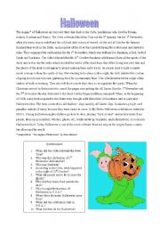 English Worksheet: Halloween  - the origins