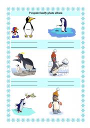English worksheet: Penguin Family photo album