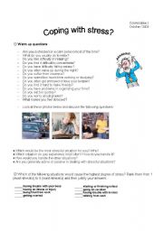 English Worksheet: Coping with stress