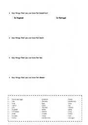 English Worksheet: Meals