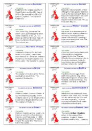 English Worksheet: UK loop. Reading and communication cards.