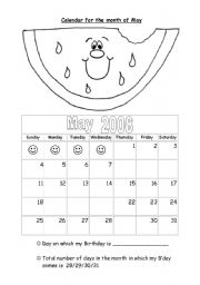 English worksheet: Days and month