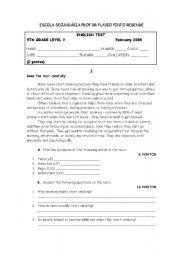 English Worksheet: test 9th grade level V