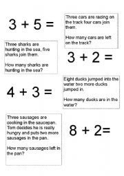 matching maths strory to real life story