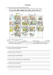 English Worksheet: Giving Directions