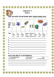 English Worksheet: daily routine simple present
