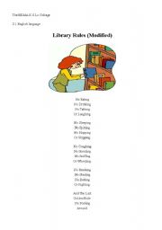 English Worksheet: Library Rules