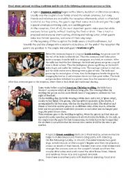 English Worksheet: wedding traditions