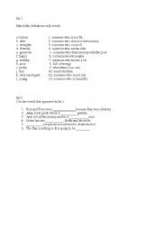 English worksheet: Vocabulary