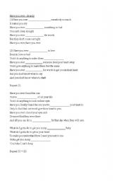 English worksheet: Have you ever