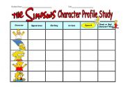 English Worksheet: The Simpsons Character Profile Study