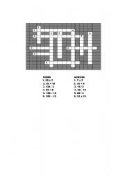 English Worksheet: Crosswords - numbers to 100