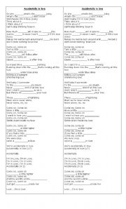 English worksheet: accidentally in love