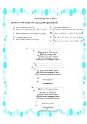 English worksheet: with a little help from my friends