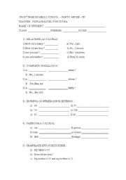 English worksheet: english test