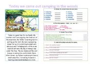 English Worksheet: reading with present continuous