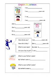 English Worksheet: About Myself