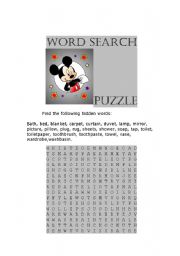 English worksheet: WORD SEARCH PUZZLE - HOME