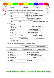 English Worksheet: going to future tense