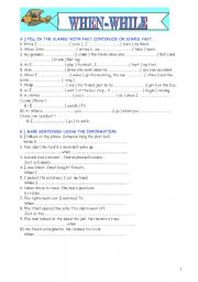 English Worksheet: when while