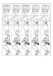 English Worksheet: The Simpsons cards to paste in the family tree