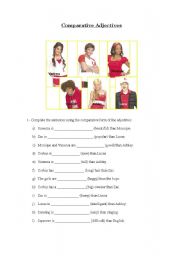 English Worksheet: comparatives with high school musical
