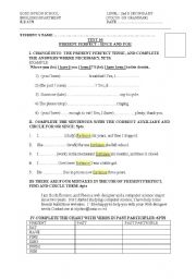 English Worksheet: present perfect