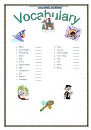 English worksheet: Vocabulary- Looking up meanings!!!