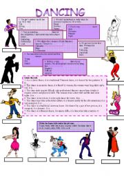 English Worksheet: Dancing