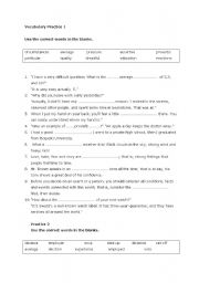 English Worksheet: vocabulary exercises
