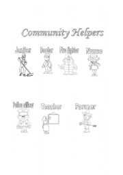 English Worksheet: community helpers