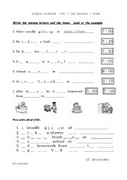 English Worksheet: Simple present/ daily activities