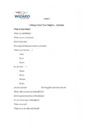 English Worksheet: Peer Interview Worksheet