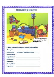 English Worksheet: The room is messy!!