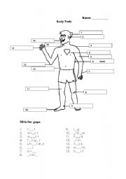 English Worksheet: Body Parts