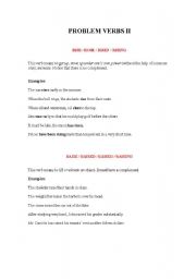 English worksheet: Problem Verbs II