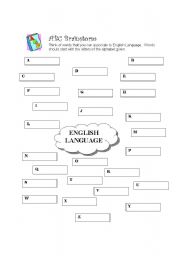 English worksheet: ABC BRAINSTORM