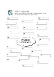 English Worksheet: ABC BRAINSTORM