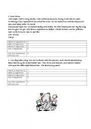 English Worksheet: Writing about ones most embarrassing experience part 2.