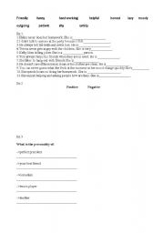 English worksheet: Personality