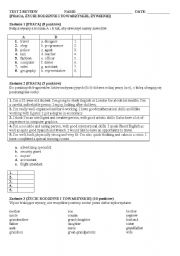 English worksheet: TEST 2 - JOB, FAMILY LIFE, FOOD AND EATING - C