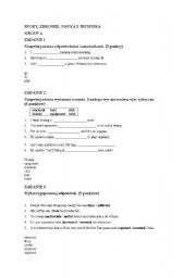 English Worksheet: TEST 4 - SPORT, HEALTH, SCIENCE AND TECHNOLOGY - A