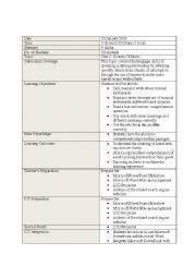 English Worksheet: lesson plan : sounds of music