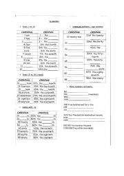 English Worksheet: NUMBERS