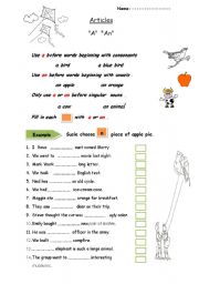 English Worksheet: Articles