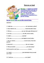 English Worksheet: brrow